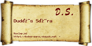 Dudás Sára névjegykártya