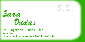 sara dudas business card